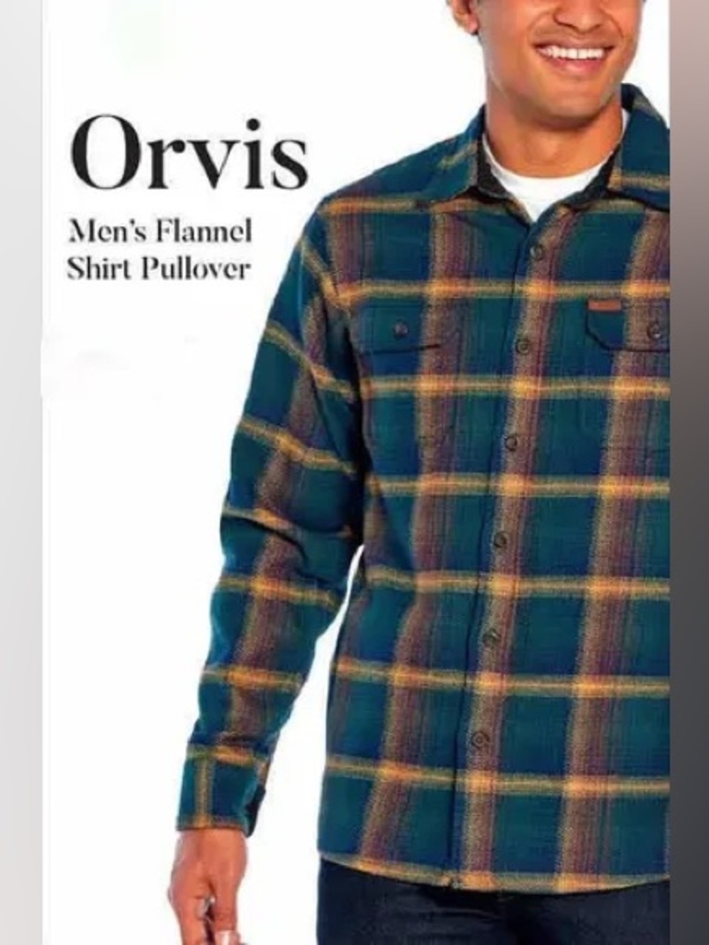 ORVIS Jacket Men's SMALL Overshirt
Button Up Plaid Spread Collar Shacket Size L